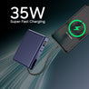 pTron Dynamo Sprint 20000mAh 35W Super Fast Charging, USB Type-C Input Power Bank Compatible with QC3.0/PD3.0, Built-in Charging Cable, 3 Charging Outputs, Type-C Input/Output Port (Indigo Blue)