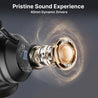 pTron Studio Ultima w/ 60Hrs Playtime, 40mm Drivers, Custom EQ, Mobile App, Wireless Over Ear Headphones w/HD Mic & TruTalk AI-ENC Calls, BTv5.4, Dual Device Pairing & Type-C Charging (Jet Black)