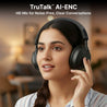 pTron Studio Ultima w/ 60Hrs Playtime, 40mm Drivers, Custom EQ, Mobile App, Wireless Over Ear Headphones w/HD Mic & TruTalk AI-ENC Calls, BTv5.4, Dual Device Pairing & Type-C Charging (Jet Black)