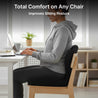 pTron Ergova S2 Core Support Seat & Backrest Cushion, L-Shape, 100% Memory Foam, Enhanced Sitting Comfort, Pressure Relief, Reduced Muscle Fatigue, Non-Slip, Suitable for Home Office & Cars (Black)