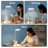pTron 5W EaseMate Study Lamp L1, 6Hrs Runtime, Seamless Dimming, 3 Colour Modes, Adjustable Brightness Levels, Table Lamp for Study, Pen Stand, Night Lamp, Flexible Neck, Type C Charging (White)