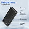 pTron Dynamo Bolt 20000mAh Power Bank, Inbuilt Charging Cables, 35W Super Fast Charging,USB Type-C Input Power Bank Compatible with QC3.0/PD3.0,4 Charging Outputs,Type-C Input/Output Port (Coal Black)