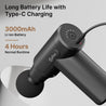 pTron Revivo Z1 Deep Tissue Massage Gun for Muscles Pain Relief, 6-speed Intensity, 3000mAh Battery, 4 Massage Heads, Lightweight & Portable Full Body Gun Massager, Type C Charging (Black)