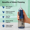 pTron EaseMate Oral Irrigator D2, Portable, Cordless & Rechargeable, 3 Cleaning Modes, 300ml Water Tank, IPX6 Water-resistant, Flossing at Home & Travel, Oral Flosser, Dental Flosser for teeth (Blue)