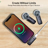 pTron KWM-2 Type C Wireless Microphone with Charging case w/Noise Cancellation, 48Hrs Battery, 20m Wireless Range, Collar Mic for DSLR/iPhone/Android, Vlog, Streaming/Zoom Meeting (Obsidian)