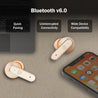 pTron Bassbuds Eon in-Ear TWS Earbuds w/ 13mm Drivers, 45Hrs Playtime, Dual HD Mic & TruTalk AI-ENC Calls, Custom EQ,Mobile App, Bluetooth v6.0 Headphones,Voice Assist., Type C Charging & IPX5 (Peach)