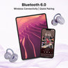 pTron Bassbuds Verse Clips Wireless Open Ear Earbuds w/SafeBeats Tech, 50Hrs Playtime, Dual HD Mics, TruTalk AI-ENC, Custom EQ, Mobile App, Pristine Sound,BTv6.0 Earclips,Type C Charging (Pearl Purple)