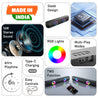 pTron Fusion Beam V2 16W Bluetooth Soundbar Speaker, Stereo Sound, RGB Lights, Metal Grill, Soundbar for Phone/TV/Laptop/Tablets, BT5.3/Aux/TF Card/USB Playback & TWS Feature (Midnight)