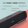 pTron Fusion One 14W Bluetooth Soundbar Speaker, 20Hrs Playback Time, Vivid 10 RGB Modes, Mini Soundbar for Phones/TV/Laptops/Tablets, Multi Modes BT5.3/3.5mm Aux/TF Card/USB/ (Obsidian)