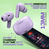pTron Bassbuds Air In-Ear TWS Earbuds with 13mm Driver for Immersive Sound, 32Hrs Playtime, Clear Calls, Bluetooth V5.1, Touch Control, TypeC Fast Charging, Voice Assist & IPX4 Water Resistant (Light Lilac)