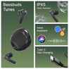 pTron Bassbuds Tunes V2 In-Ear TWS Earbuds with Stereo Sound, 40Hrs Playtime, Stereo Calls, Bluetooth V5.3 Headphones with Quick Pairing, Touch Control, Voice Assistant, Type C Charging & IPX5 Water Resistant (Black)