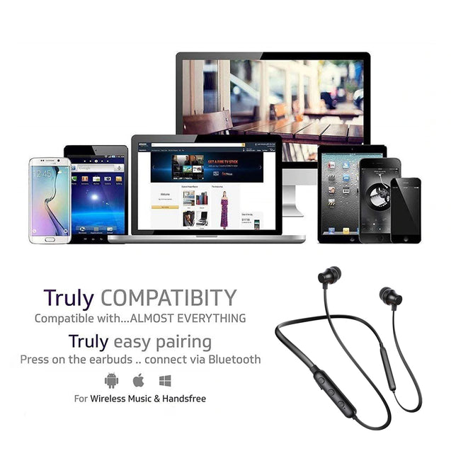 pTron InTunes Lite High Bass In-Ear Wireless Headphones with Mic - (Black)