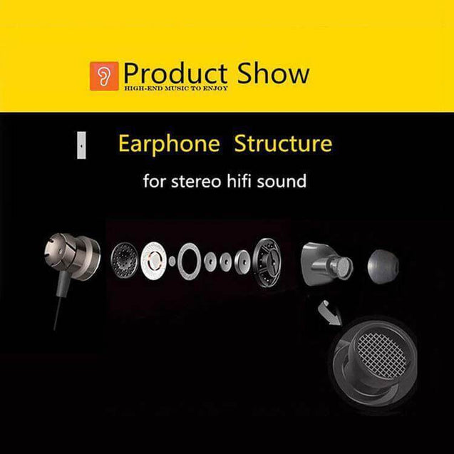 PTron HBE6 Earphone Metal Bass Headphone With Mic For All Smartphones (Black & Red)