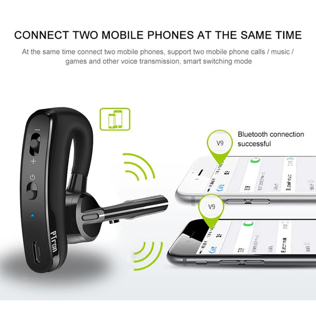 PTron Rover High Quality Bluetooth Headset With Voice control Headphone For All Smartphones (Black)