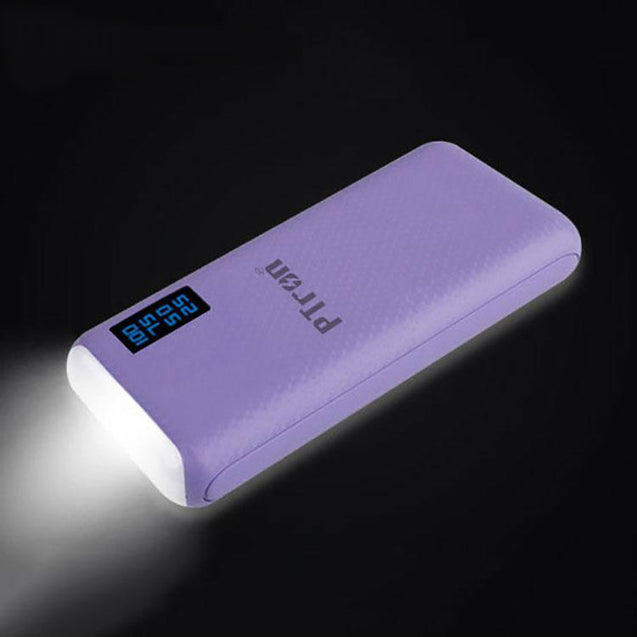 PTron 10000mAh Flare Power Bank For All Smartphones With 2 USB Port & Digital Display (Purple)