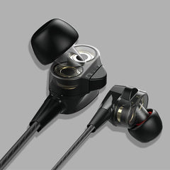 PTron Boom 4D Earphone Deep Bass Stereo Wired Headphone With Mic For All Smartphones (Gold/Black)
