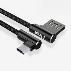 PTron Solero USB To Type C Data Cable - L Shape Design Charging Cable For All Type C Smartphones