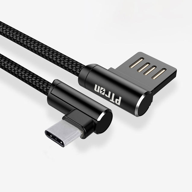 PTron Solero USB To Type C Data Cable - L Shape Design Charging Cable For All Type C Smartphones