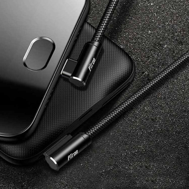 PTron Solero USB To Type C Data Cable - L Shape Design Charging Cable For All Type C Smartphones