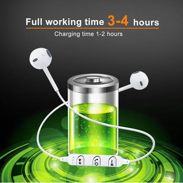 PTron Avento Bluetooth Headphones In-Ear Wireless Headset For All Smartphones (White)