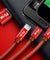 PTron Indigo 2A 3 In 1 Sync Charging Cable Jeans Cloth USB Data Cable For Smartphones (Red)