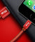 PTron Indigo 2A 3 In 1 Sync Charging Cable Jeans Cloth USB Data Cable For Smartphones (Red)