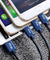 PTron Indigo 2A 3 In 1 Sync Charging Cable Jeans Cloth USB Data Cable For Smartphones (Blue)