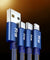 PTron Indigo 2A 3 In 1 Sync Charging Cable Jeans Cloth USB Data Cable For Smartphones (Blue)