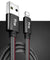 PTron Indigo 2A 3 In 1 Sync Charging Cable Jeans Cloth USB Data Cable For Smartphones (Black)