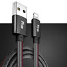 PTron Indigo 2A 3 In 1 Sync Charging Cable Jeans Cloth USB Data Cable For Smartphones (Black)