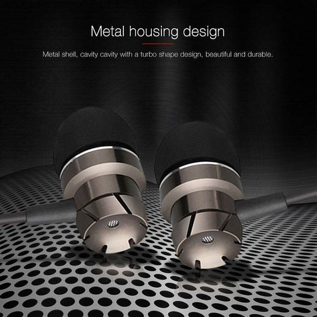 PTron HBE6 Earphone Metal Bass Headphone With Mic For All Smartphones (Black)