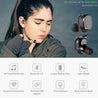 PTron Spunk Bluetooth Headphones Tws Mini Earbuds With Powercase For All Smartphones (Black)