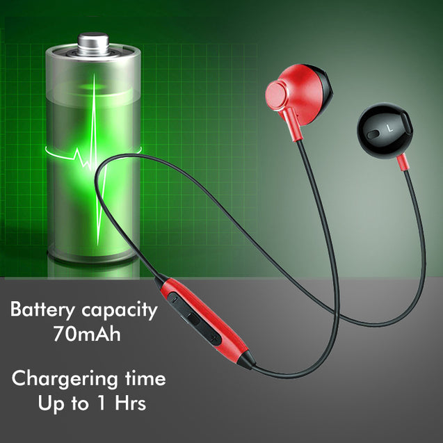 PTron InTunes Pro Magnetic Bluetooth Earphones With Mic For All Smartphones (Red/Black)
