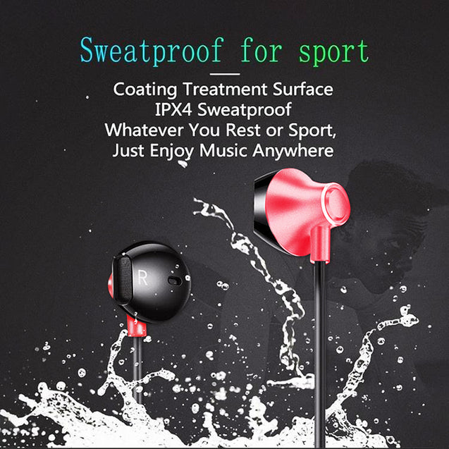 PTron InTunes Pro Magnetic Bluetooth Earphones With Mic For All Smartphones (Red/Black)