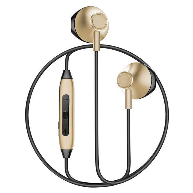 PTron InTunes Pro Magnetic Bluetooth Earphones With Mic For All Smartphones (Gold/Black)