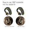 PTron Eleganto Bluetooth v5.0 CSR Chipset Mono Earphones with Mic for All Smartphones (Black/Gold)