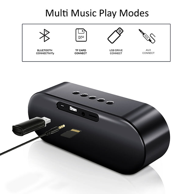 PTron Fusion Bluetooth 5.0 Surround Sound 10W Portable Wireless Speaker with LED Light (Black/Gold)