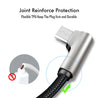 pTron Solero Pro 2.1A Fast Charging 90 Degree Nylon Braided 1.5 M Micro USB Cable - Black/Silver