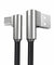 pTron Solero Pro 2.1A Fast Charging 90 Degree Nylon Braided 1.5 M Micro USB Cable - Black/Silver
