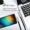 PTron Solero Pro 2.1A Fast Charging 90 Degree Nylon Braided 1.5 m Type C USB Cable - Black/Silver