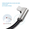 PTron Solero Pro 2.1A Fast Charging 90 Degree Nylon Braided 1.5 m Type C USB Cable - Black/Silver