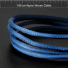 PTron Solero Swing 2A Fast Charging 3 in 1 Nylon Braided USB Cable 1.2M Length for All Smartphones - Blue