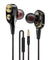 pTron Boom Duo Dual Driver In-Ear Stereo Sound Wired Headset with Mic - (Black & Gold)
