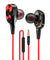 pTron Boom Duo Dual Driver In-Ear Stereo Sound Wired Headset with Mic - (Black & Red)