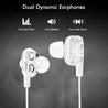 pTron Boom Pro 4D Hi-Fi Dual-driver Stereo Sound Wired Headset with Mic - (White)