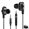 pTron Boom Pro 4D Deep Bass Dual Driver Wired Earphones with Mic for All Smartphones - (Black & Silver)