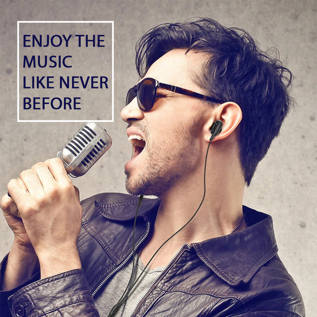 pTron Boom Pro 4D Deep Bass Dual Driver Wired Earphones with Mic for All Smartphones - (Black & Silver)