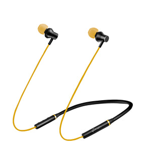 pTron InTunes Beats In-Ear Magnetic Stereo Wireless Neckband with Mic - (Black/Yellow)