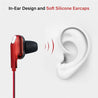 pTron Boom One In-Ear Stereo Sound Wired Earphones with Mic & Volume Control - (Red)