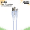 pTron Solero M241 2.4A Micro USB Data & Charging Cable, Made in India, 480Mbps Data Sync, Durable 1 m Cable for Micro USB Devices (White)